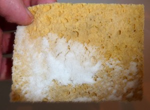 Bicarbonate sur une éponge humide ©consommerdurable